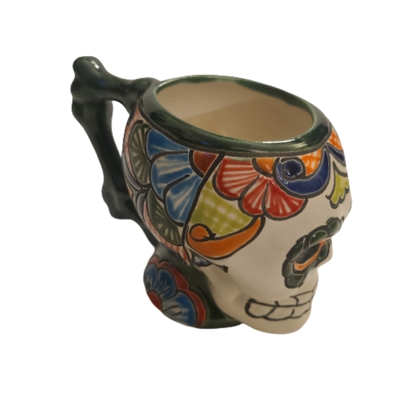 *NWOT Ebros White Day of The Dead Sugar Skull Mug In Bright Vivid Colors - Picture 2 of 4
